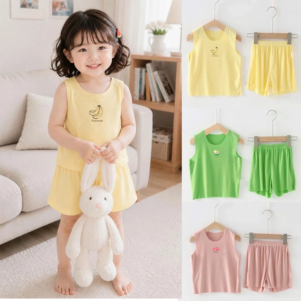 Bộ đồ cho bé trai bé gái, mặc mát vào mùa hè, bộ ba lỗ cho bé từ 7-30kg