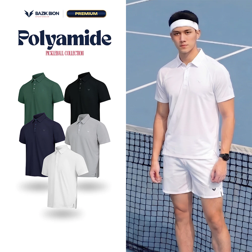 Áo Polo Đa Năng Polyamide Court BAZIK BION Thoáng Khí, Thấm Hút Mồ Hôi, Co Giãn, Thoải Mái Chơi Thể Thao, Vận Động - A66