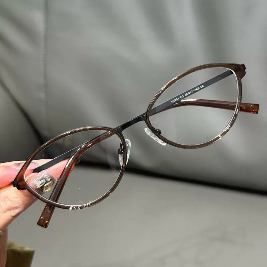 Kính mắt mèo cao cấp gọng kim loại chắc chắn có đệm mũi new 9204