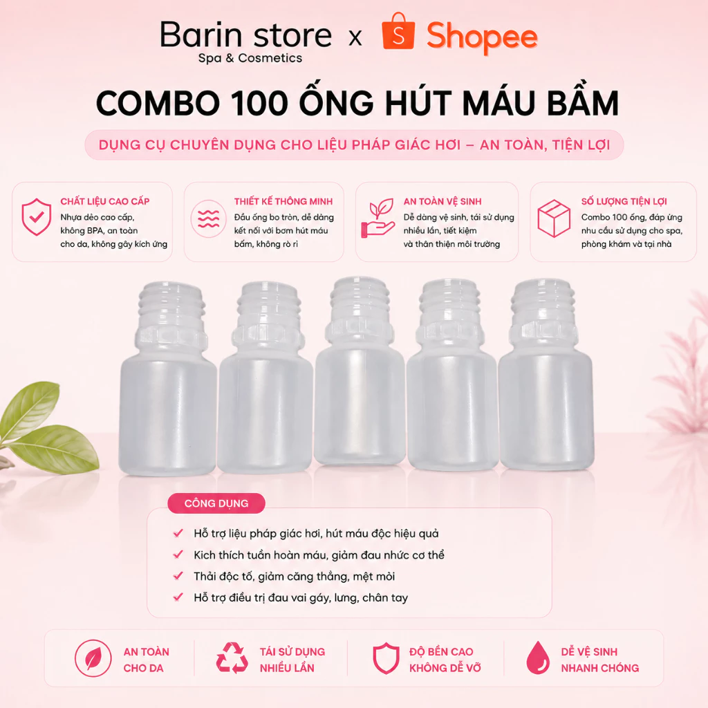 Combo 100 ống hút máu bầm loại dày và hút mạnh