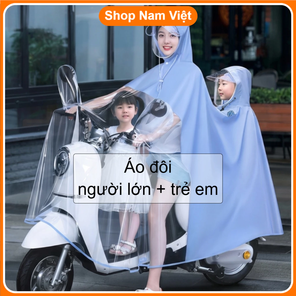Áo Mưa Trùm Đầu Kiểu Poncho Cao Cấp, Chuyên Dùng Đi Xe Máy, Xem Được Gương, Không Che Đèn Xe