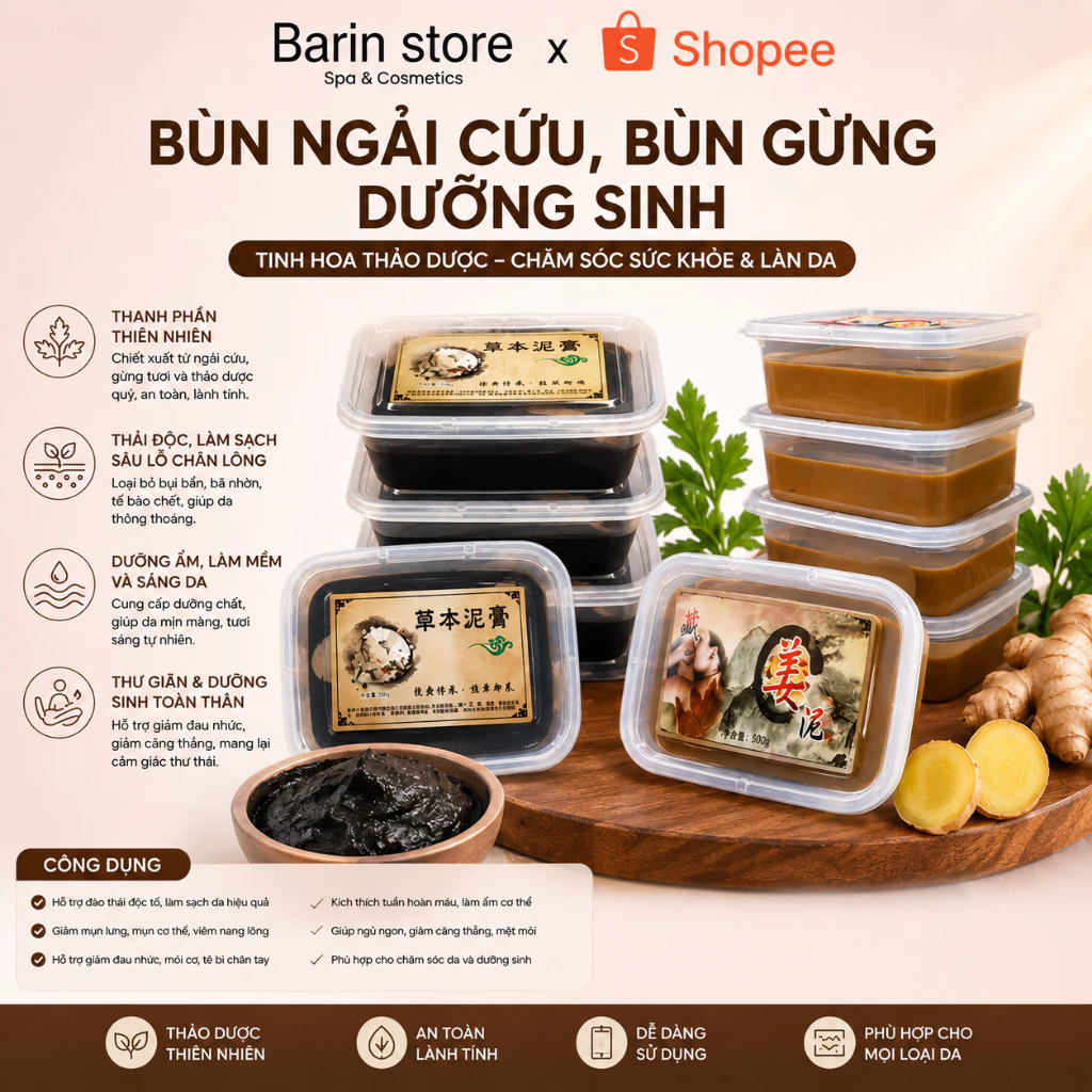 Bùn Cứu Bùn Gừng Dưỡng Sinh Giảm Béo | Bùn Đắp Xương Khướp Đả Thông Kinh Lạc Liu Thông Khí Huyết