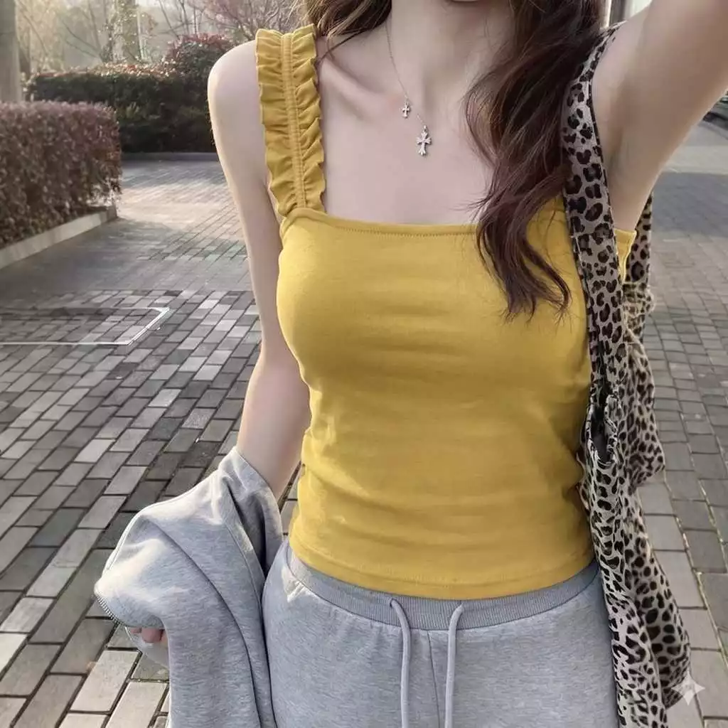 Áo Hai Dây Nữ Croptop Cánh Tiên Ôm Dáng Gợi Cảm