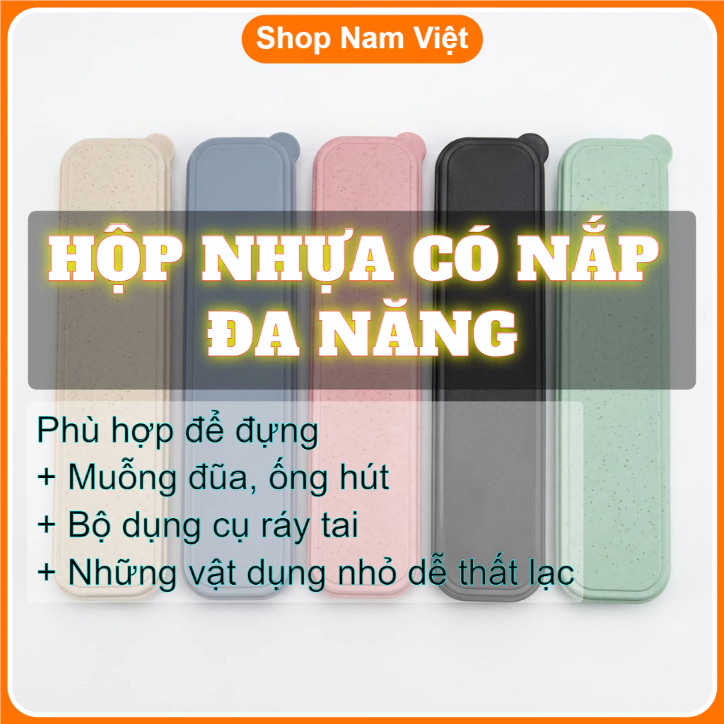Hộp Nhựa Lúa Mì Đựng Muỗng Đũa, Ống Hút, Bộ Ráy Tai - Nhựa Sinh Học An Toàn Sức Khỏe và Môi Trường