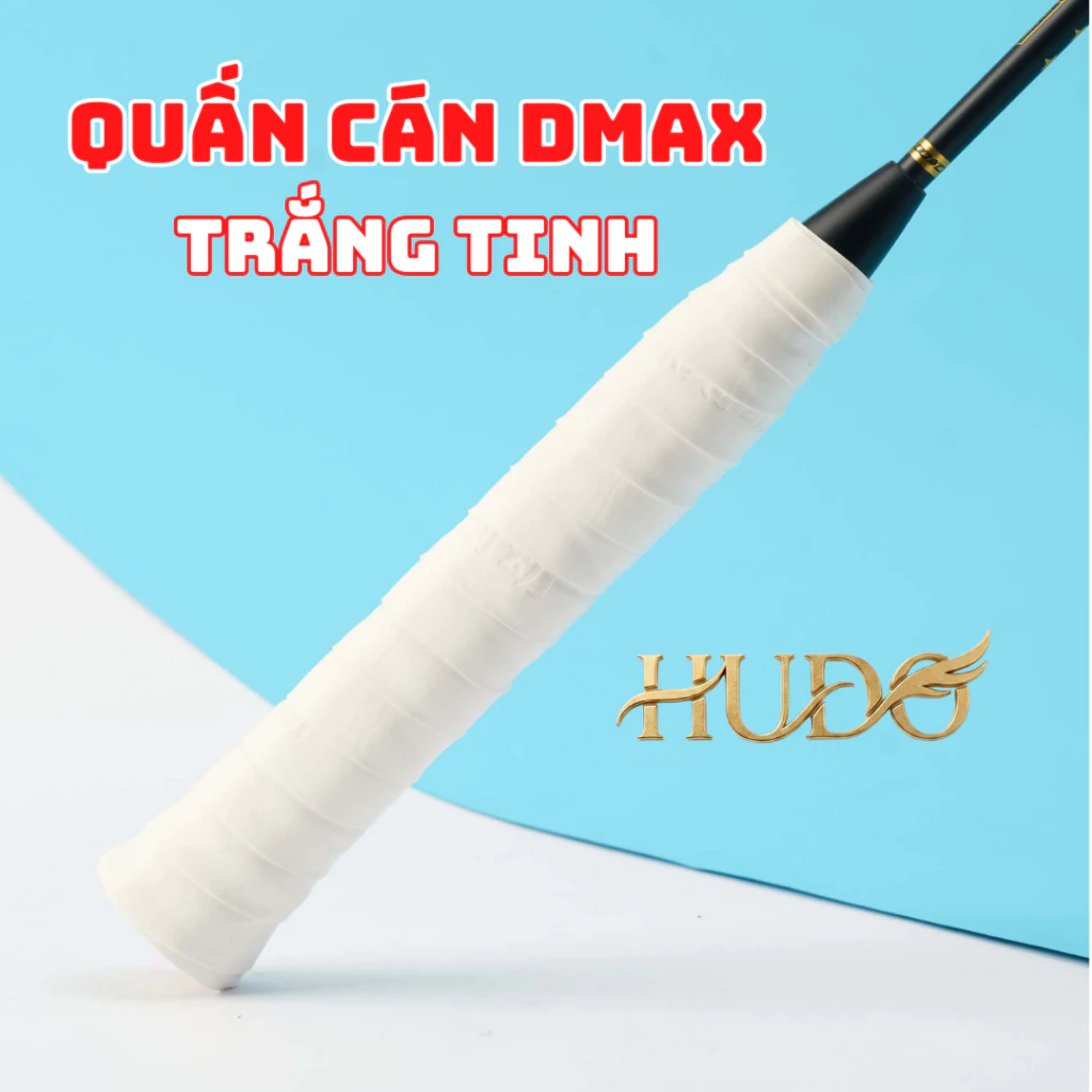 Cuốn Cán Vợt Cầu Lông DMAX Màu Trắng - Dây Quấn Cán Vợt Cầu Lông, Pickleball Thấm Mồ Hôi
