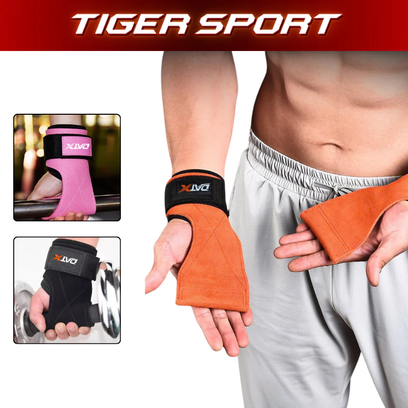 Găng Tay Tập Gym - Dây Kéo Lưng DX-161 Chất Liệu Da Bò (Lifting Straps) - Hỗ Trợ Deadlift