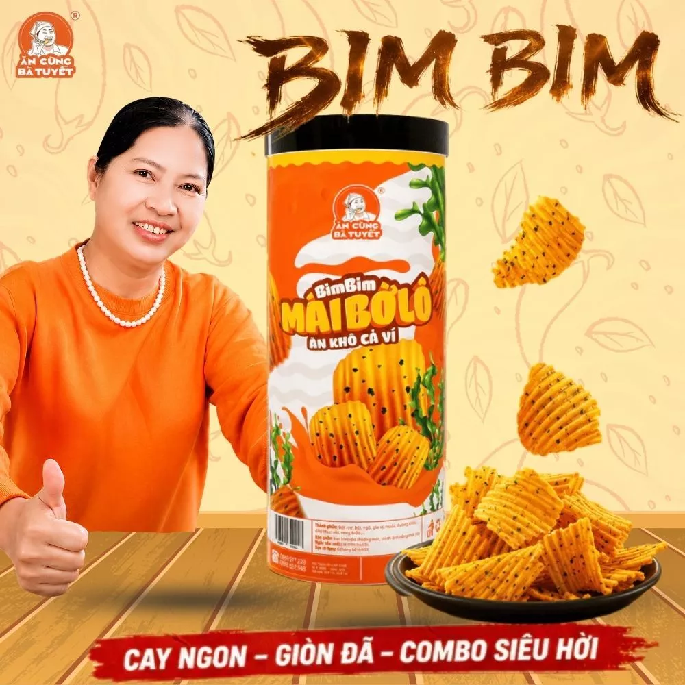 (Hũ khổng lồ) Bim bim Mái Bờ Lô - Ăn Cùng bà Tuyết - Đồ Ăn Vặt Việt Nam M15