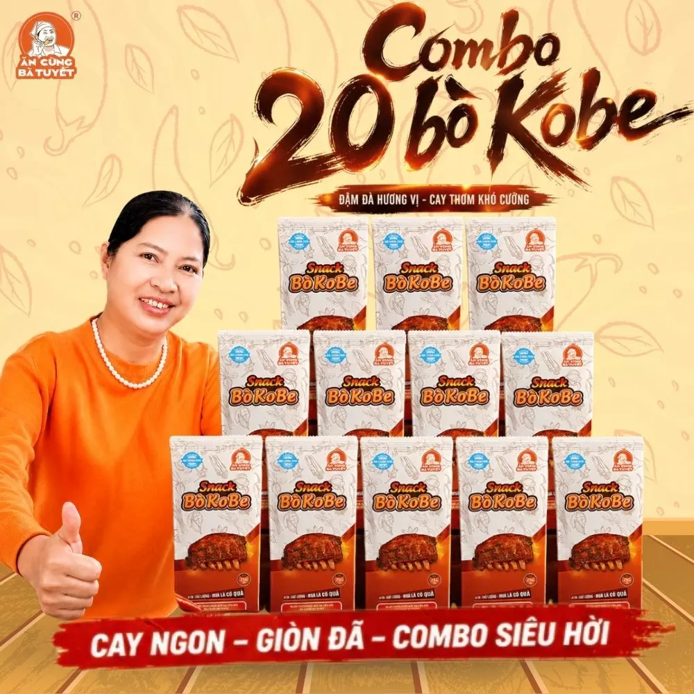 (Tặng 1 snack bim bim bất kì) COMBO 10 BÒ KOBE - ĂN CÙNG BÀ TUYẾT M23