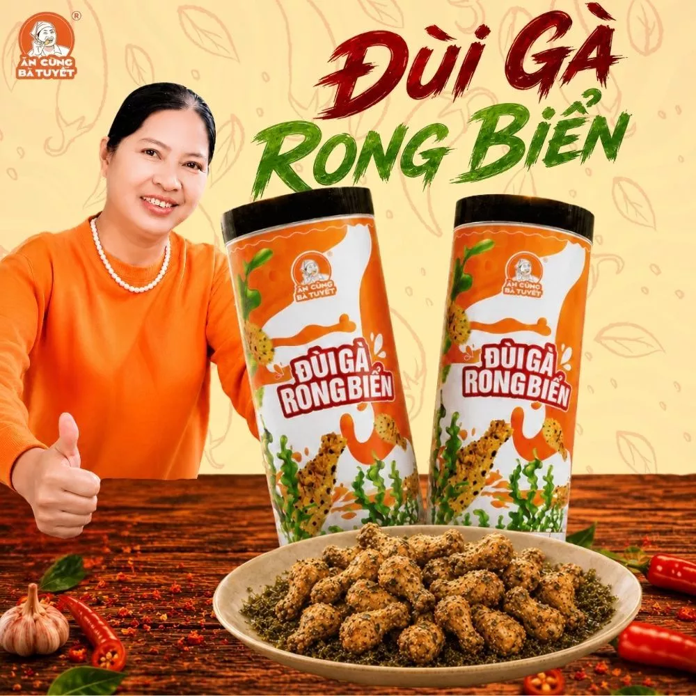 SNACK ĐÙI GÀ RONG BIỂN KHỔNG LỒ + tặng 1 nem nướng phên - ĂN CÙNG BÀ TUYẾT M37