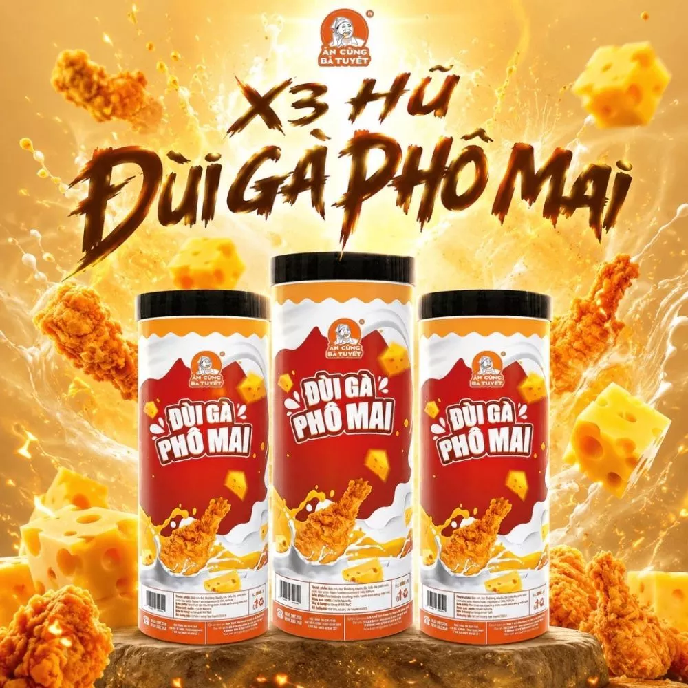 Combo Bà Tuyết x3  ĐÙI GÀ PHÔ MAI KHỔNG LỒ - CHẤT LƯỢNG ĐẶC BIỆT M50