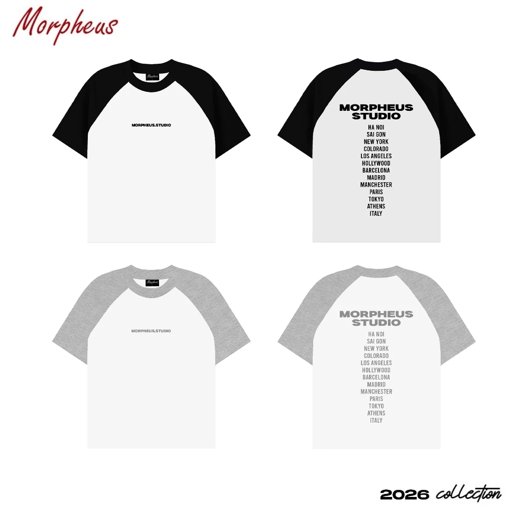 Áo Thun  Raglan Dream Cities Local Brand Morpheus, Áo RAGLAN FORM BOXY Cotton 260gsm, Áo thun Nam Nữ Unisex Form Rộng