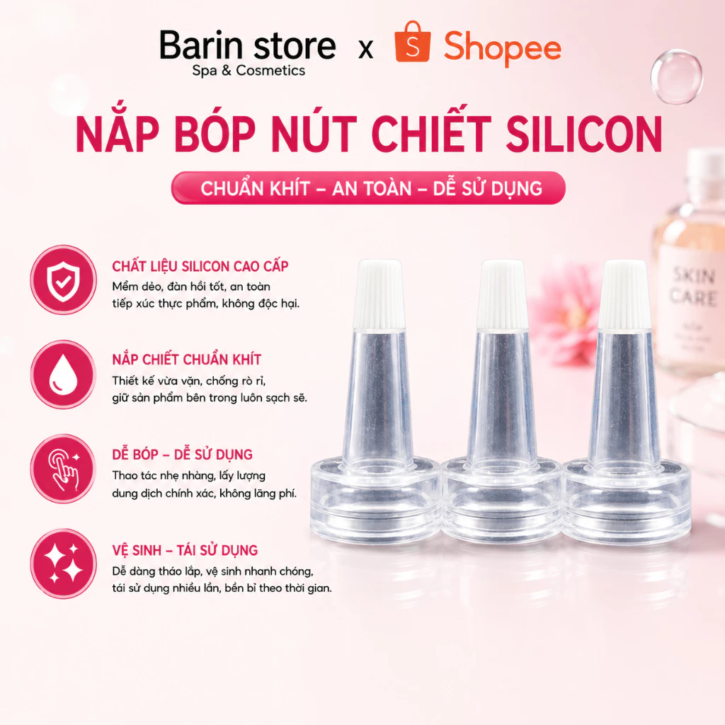 Nút Chiết Bóp Serum, Nắp Chiết Tế Bào Gốc, Đầu Bóp Tế Bào Gốc ( Combo 10 Nắp )
