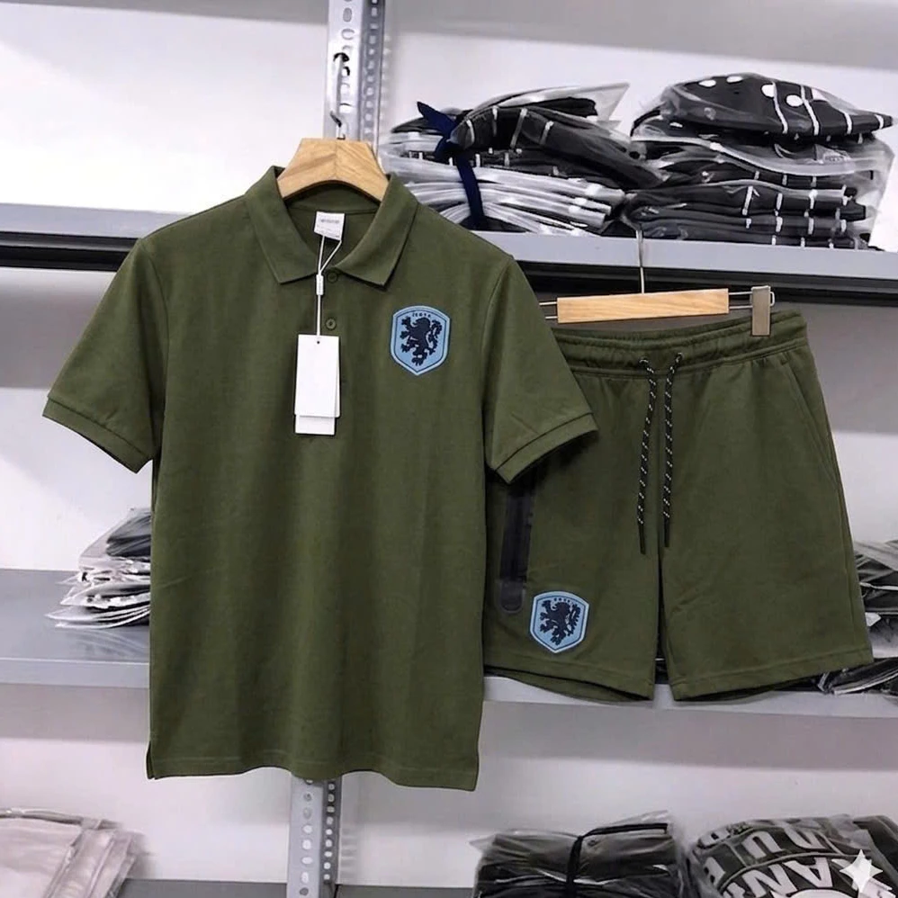 Bộ Polo Nam Nữ Mùa Hè CLB_ANH Thêu Ngực Xanh Cao Cấp Chất XIn Xò MẪu Mới