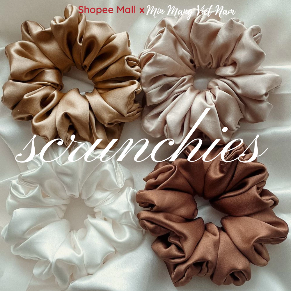 Dây Buộc Tóc Lụa Tơ Tằm 100% Hà Đông Scrunchies Đạt Kiểm Nghiệm Chống Gãy Rụng Tóc Giảm Đau Đầu
