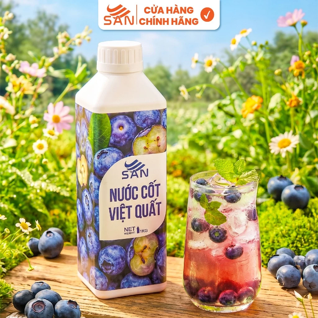 NƯỚC CỐT VIỆT QUẤT Chai 1Kg, có mẫu thử 100ml, tặng công thức pha chế, hương thơm, trái cây tự nhiên
