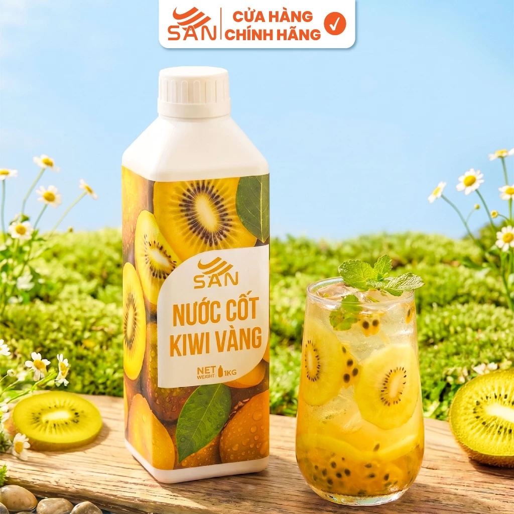 Nước cốt kiwi vàng SAN (có mẫu thử) - Trái Cây Tự Nhiên - Hương Thơm, Màu Sắc Nổi Bật