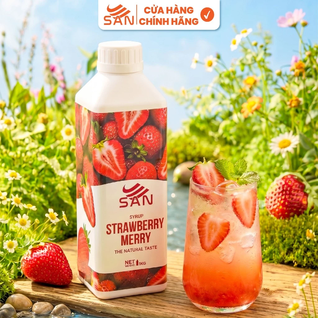 Syrup/siro DÂU SAN, mẫu thử 100ml, tặng sách công thức, tiện dụng, trái cây tự nhiên