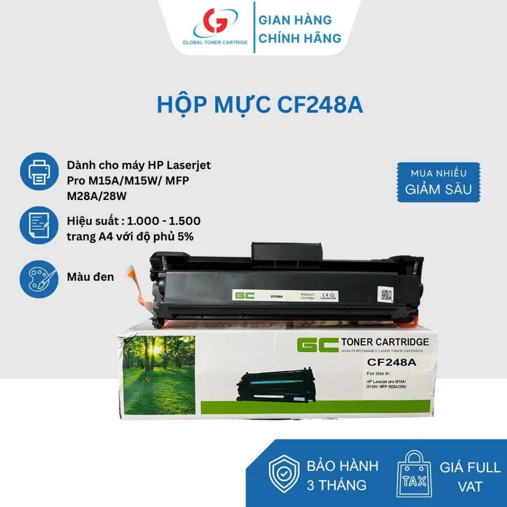 Hộp mực 48A cho máy in HP M15a, M15w, M28a, M28w,... CF248A