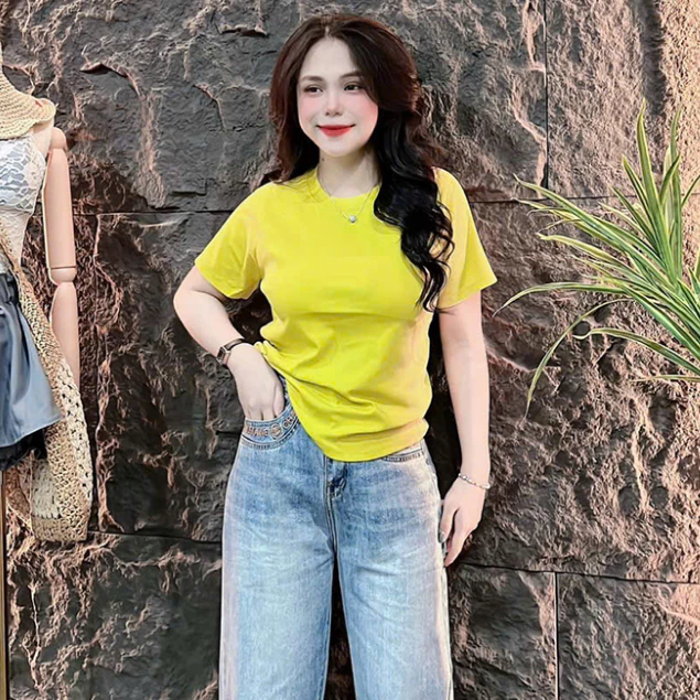 Áo Thun Nữ BORIP TRƠN BABYTEE Dáng Ôm, Form 35~55kg Gọn Tôn Dáng, Cotton Mềm Co Dãn Không Bó Sát