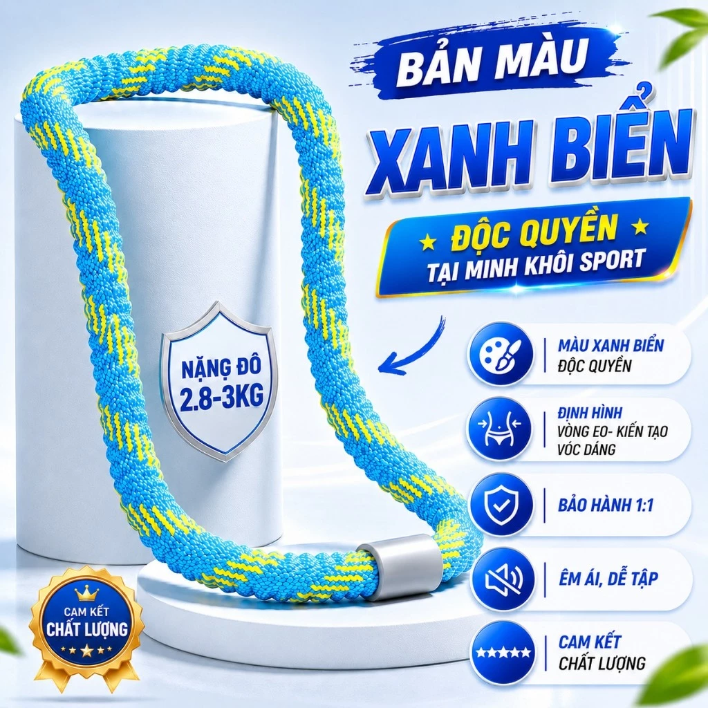 [3KG Phiên Bản Nặng Đô 2026] Vòng Lắc Eo Lò Xo Bọc Vải Êm Ái, Định Hình Vòng Eo Hiệu Quả
