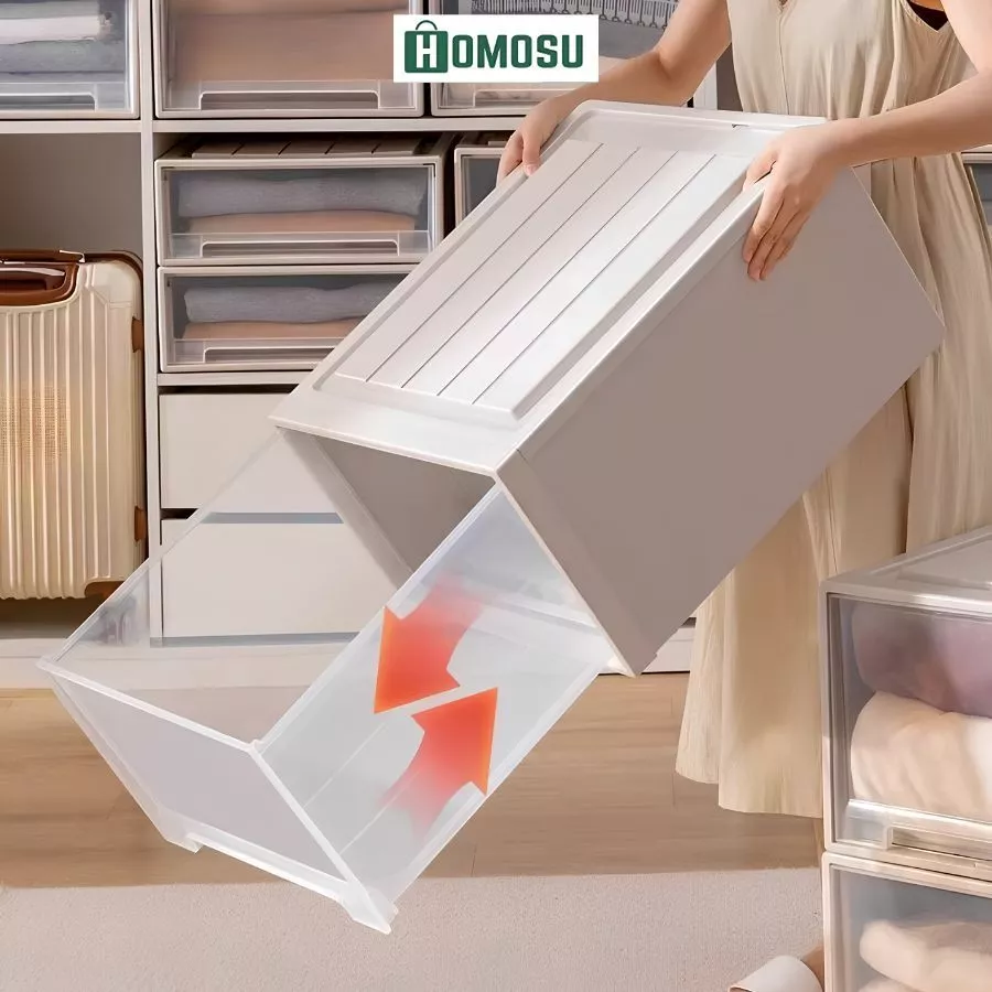 Hộp Ngăn Kéo Đựng Quần Áo, Hộp Đựng Quần Áo, Hộp Phân Loại Quần Áo Gọn Gàng Phong Cách Nhật Bản Q006