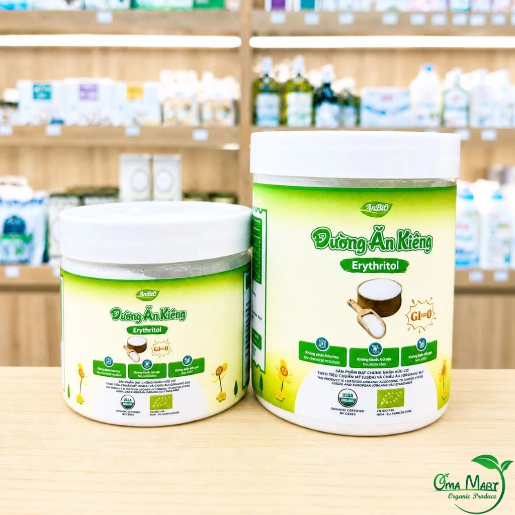 Đường Ăn Kiêng Erythritol hữu cơ ANBIO - Không Tăng Đường Huyết, Thay Thế Đường Tinh Luyện
