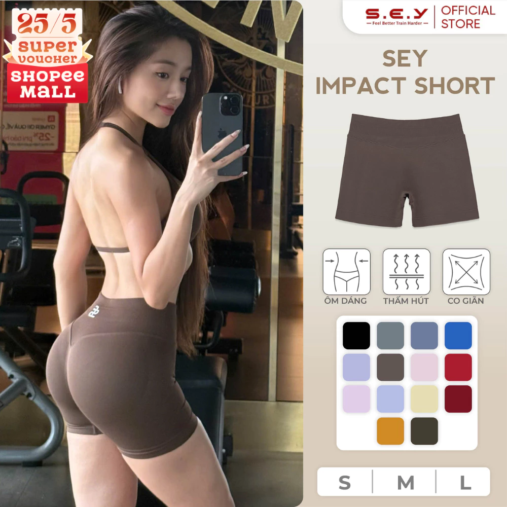 Quần tập gym nữ SEY Impact SHORT, Đồ tập gym nữ, Quần tập yoga, quần tập thể thao nữ, Bộ đồ tập