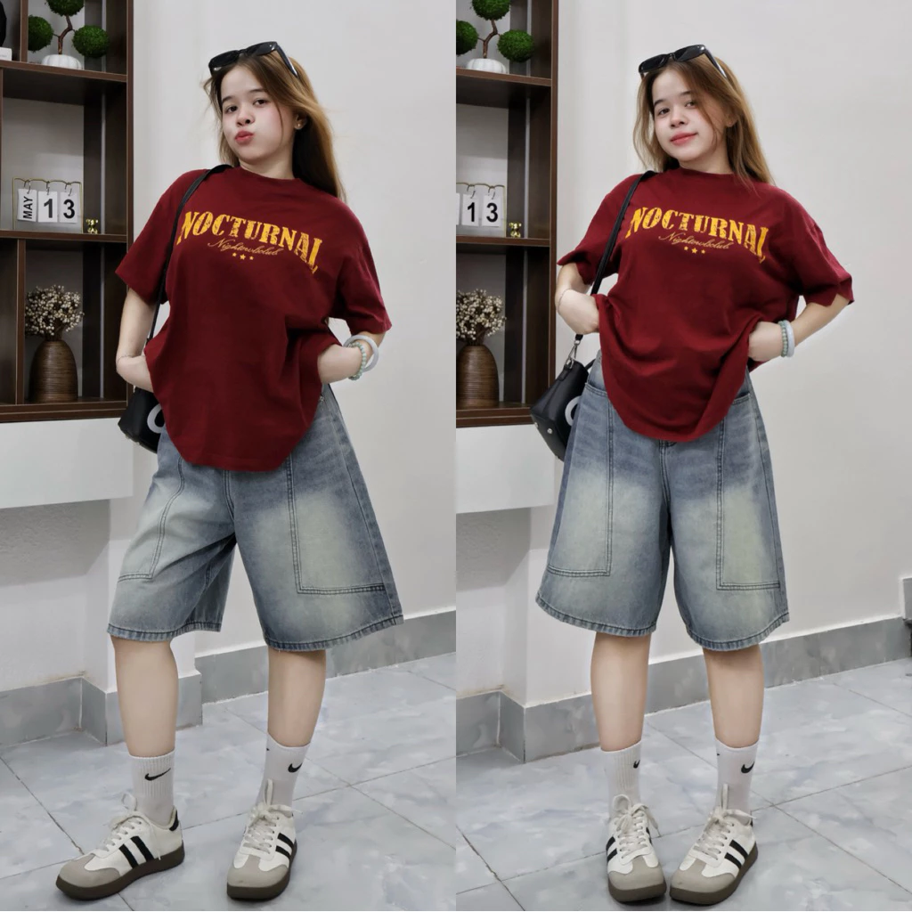 Quần jean thụng nữ  , jean ngố kiểu QC . Jean ko giãn . Ống 28cm . Đủ Size S/M/L ( N60 - Quần ngố thụng ) 6005