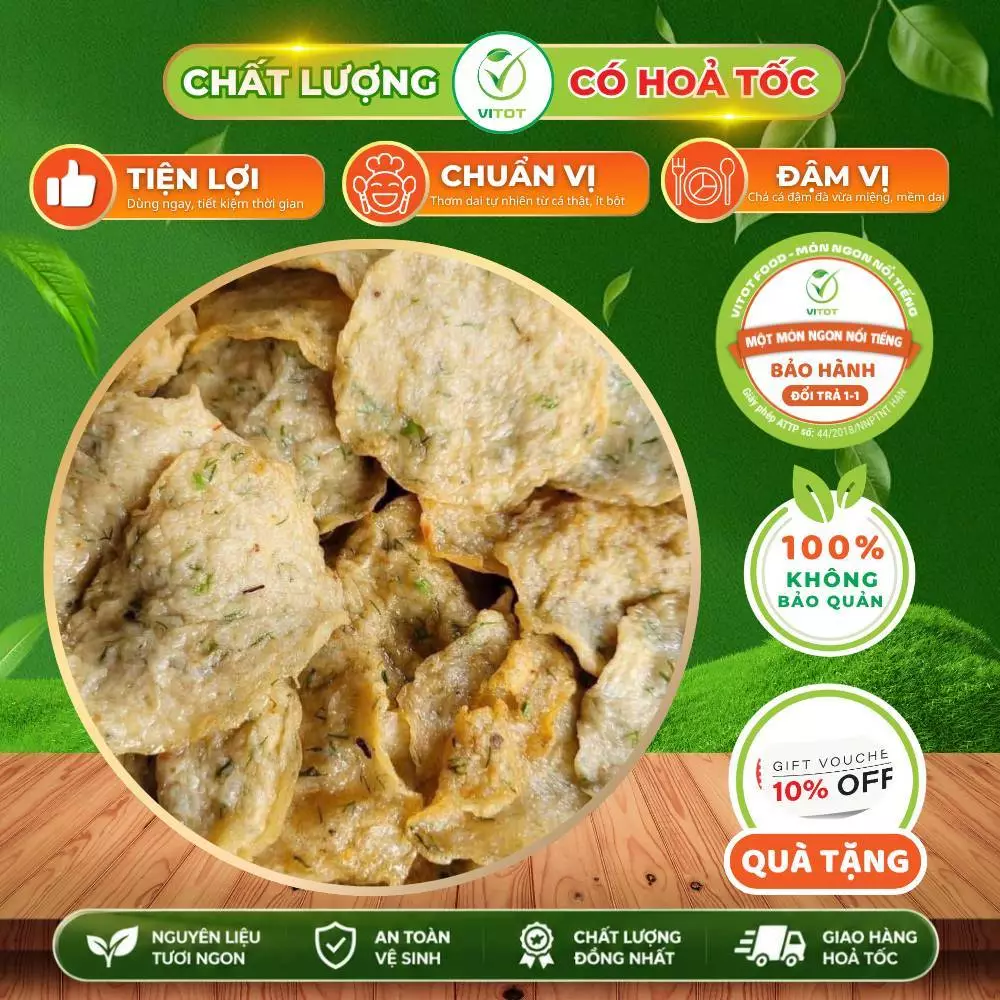 Chả Cá Mỏng VITOT Đặc Sản Hải Phòng, Đậm Vị Cá, Dai Thơm, Nấu Bún, Chiên Siêu Ngon,