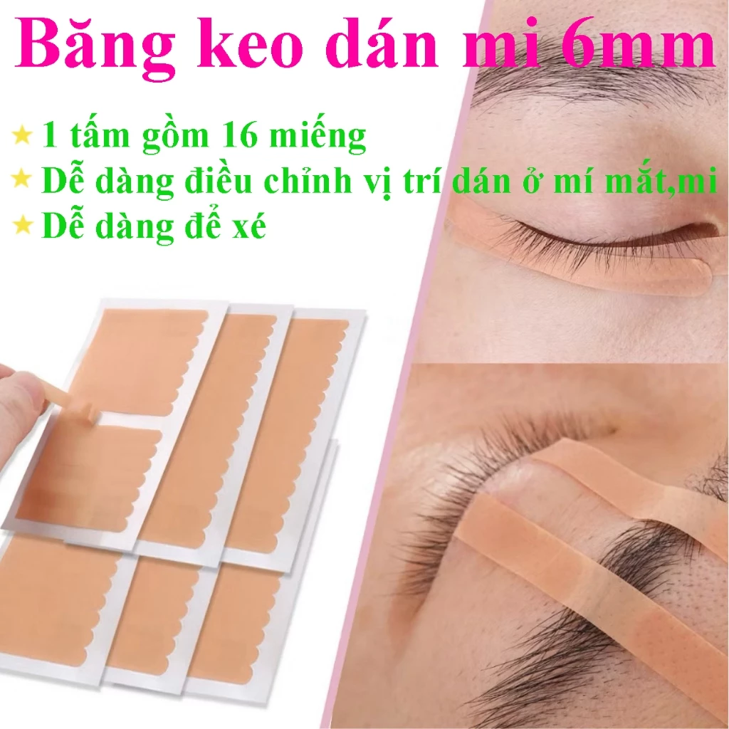 Băng keo dán mi 6mm dễ dàng thao tác, xé và điều chỉnh vị trí dán ở mí mắt, mi thuận tiện cho việc làm nghề