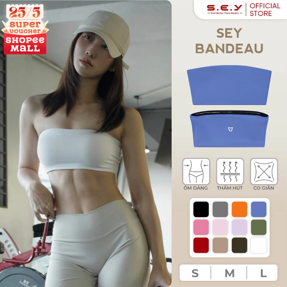 Áo Bra Quây SEY Bandeau - Áo Ngực Tập Có Mút - Áo Tập Gym, Bra Yoga Cho Nữ, Chất liệu cao cấp