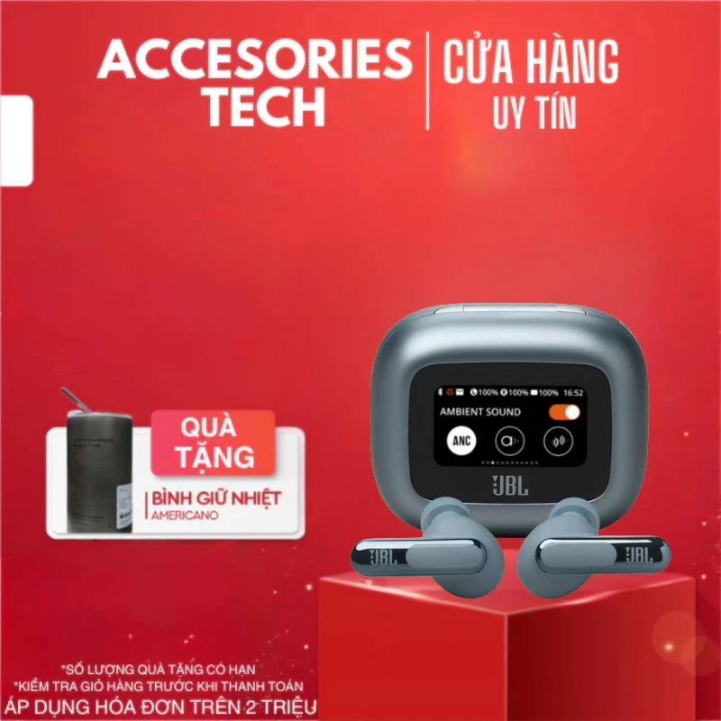 Dành Cho JBL LIVE BEAM 3 Tai Nghe Bluetooth Không Dây LED Màn Hình Cảm Ứng Tai Nghe ANC Giảm Tiếng Ồn Tai Nghe