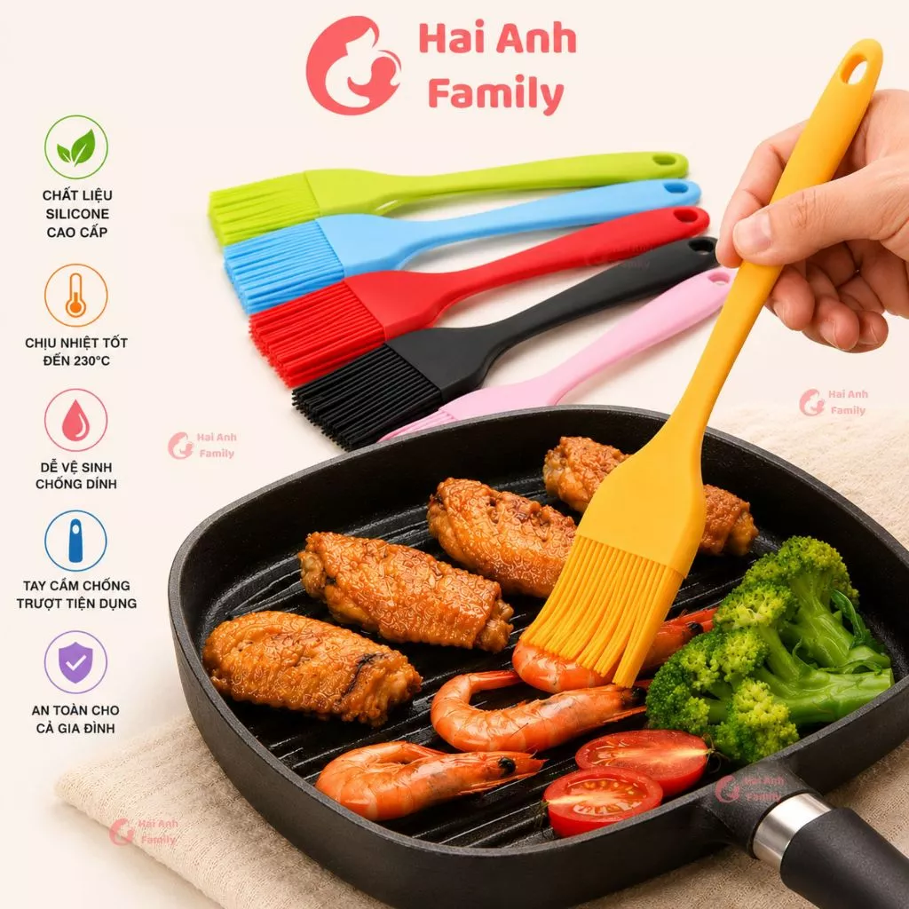 Chổi Quét Dầu, Nước Sốt Silicon 21cm 26cm, Làm Bánh, Quét Bơ Dụng Cụ Nhà Bếp