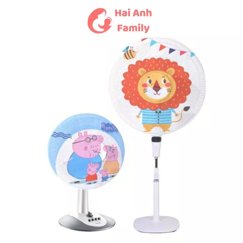 Lưới vải bọc lồng quạt máy có dây rút an toàn cho bé