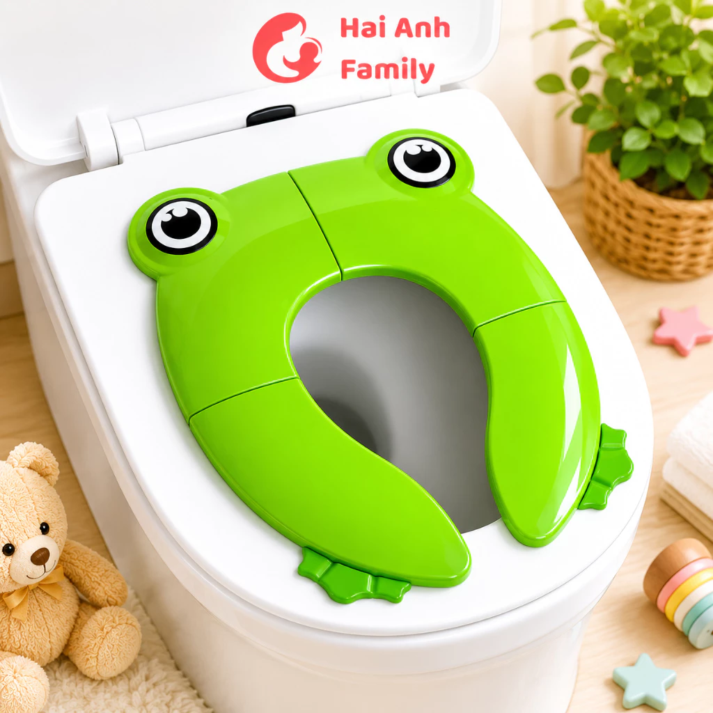 Nắp thu gọn bồn cầu cho bé đi vệ sinh có thể gắp gọn mang ra ngoài, đi du lịch