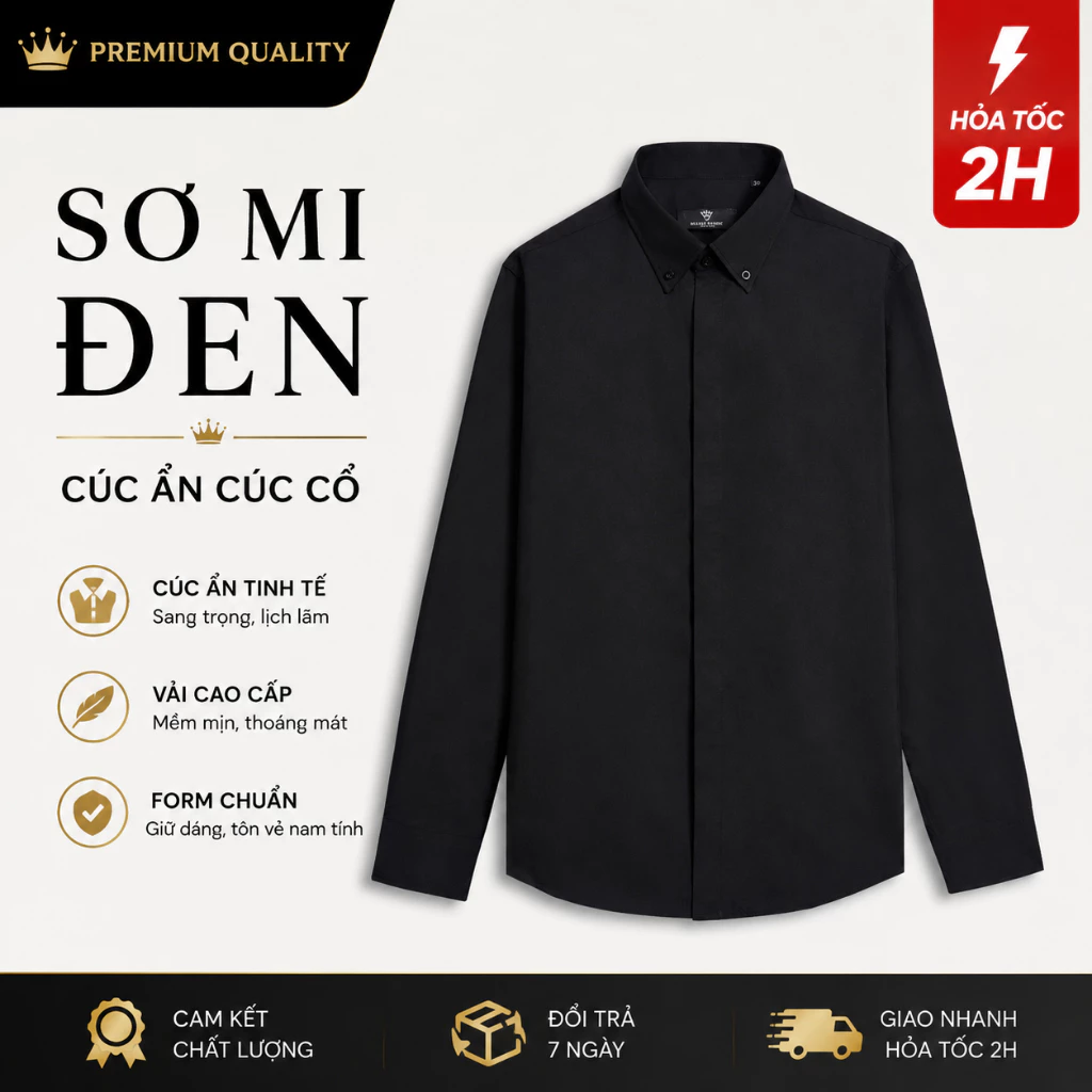 Áo Sơ Mi Nam  Dài Tay Form Slimfit - Vải Mềm Mịn, Không Nhăn, Lịch Lãm | Công Sở, Dạo Phố, Dự Tiệc