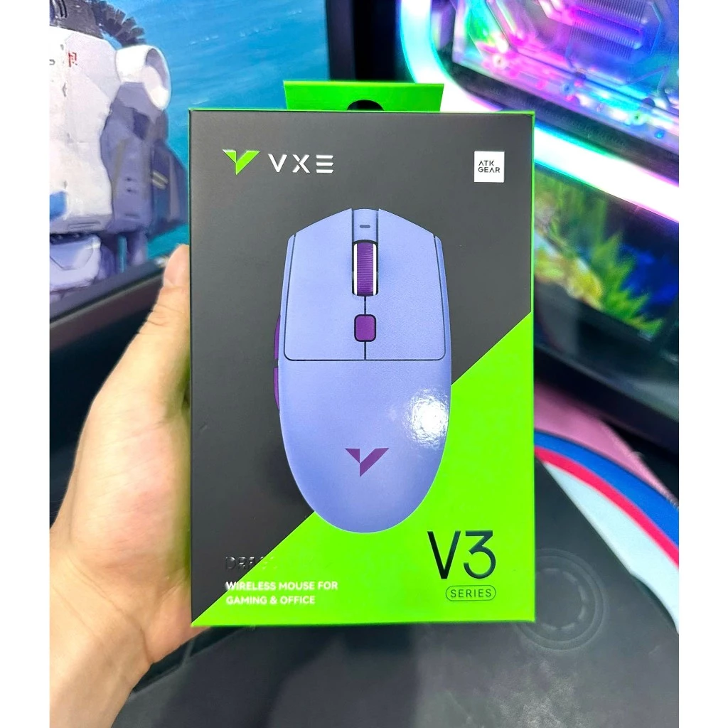 Chuột không dây ATK VXE V3 Pro / V3 ( Tím , đen , trắng ) , giá rẻ nhất thị trường
