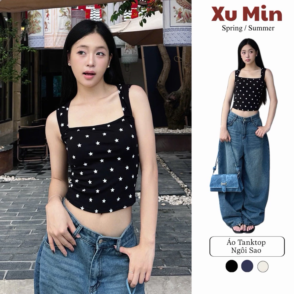 Áo Thun Xu Min Min Dáng Ôm Body TankTop Ngôi Sao Đặc Sắc ( Tank Top Ngôi Sao)