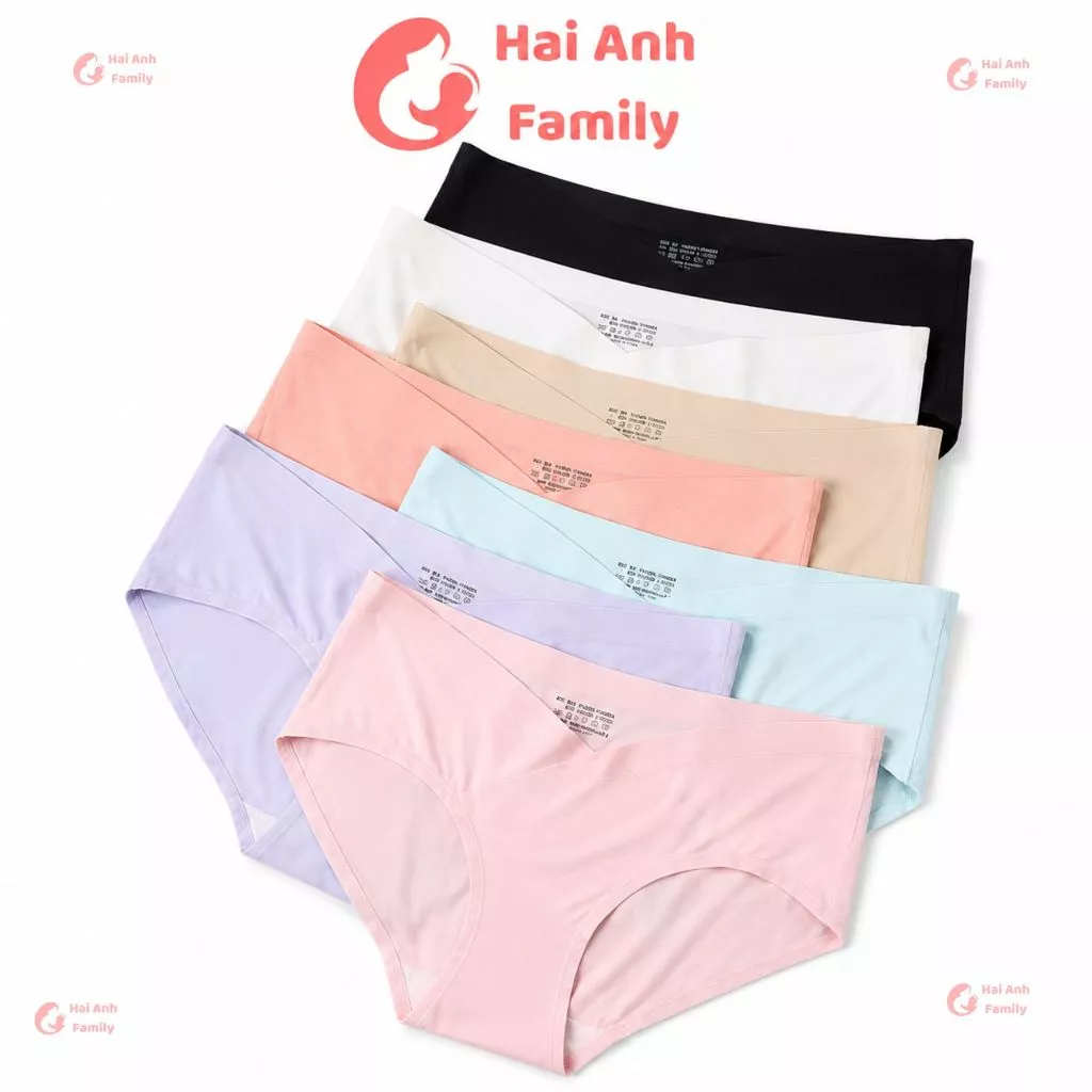 Quần lót bầu và sau sinh su đúc cạp chéo thông hơi không đường may