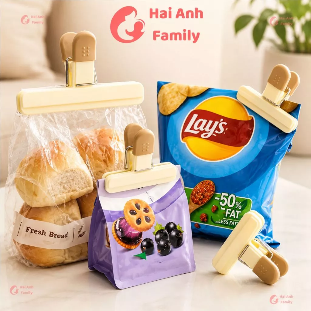 Kẹp miệng túi bảo quản thực phẩm chất liệu nhựa cao cấp và thép không gỉ