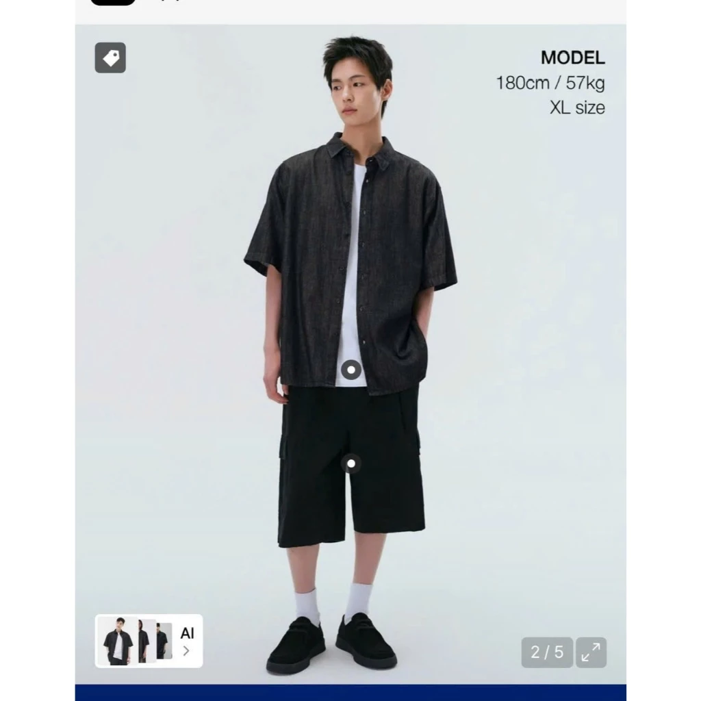 ÁO SƠ MI JEAN NGẮN TAY MUSINSA BASIC DÀNH CHO NAM