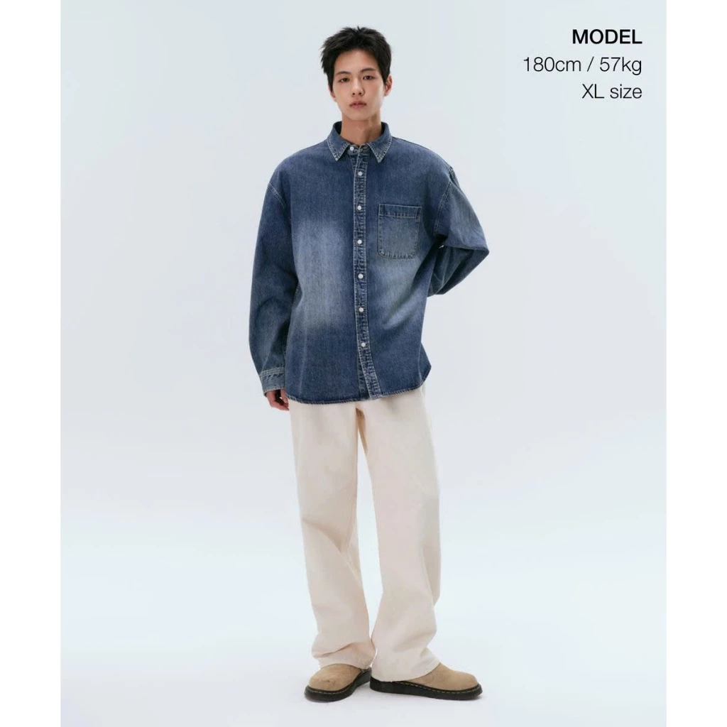 ÁO SƠ MI DÀI TAY MU/SIN/SA CÓ TÚI DÀNH CHO NAM form relax fit - Bigsize