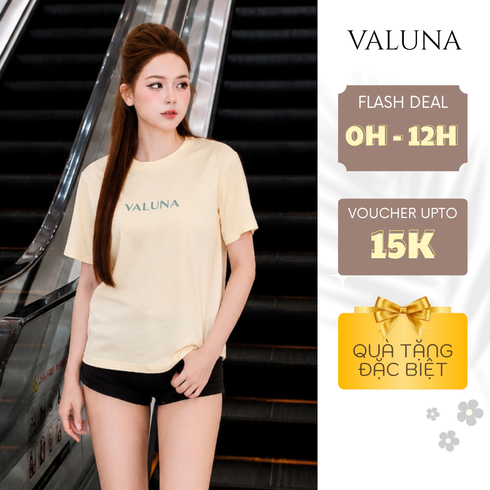 Áo phông nữ basic form rộng cotton mềm mịn thoáng mát co giãn nhẹ dễ phối đồ VALUNA A3