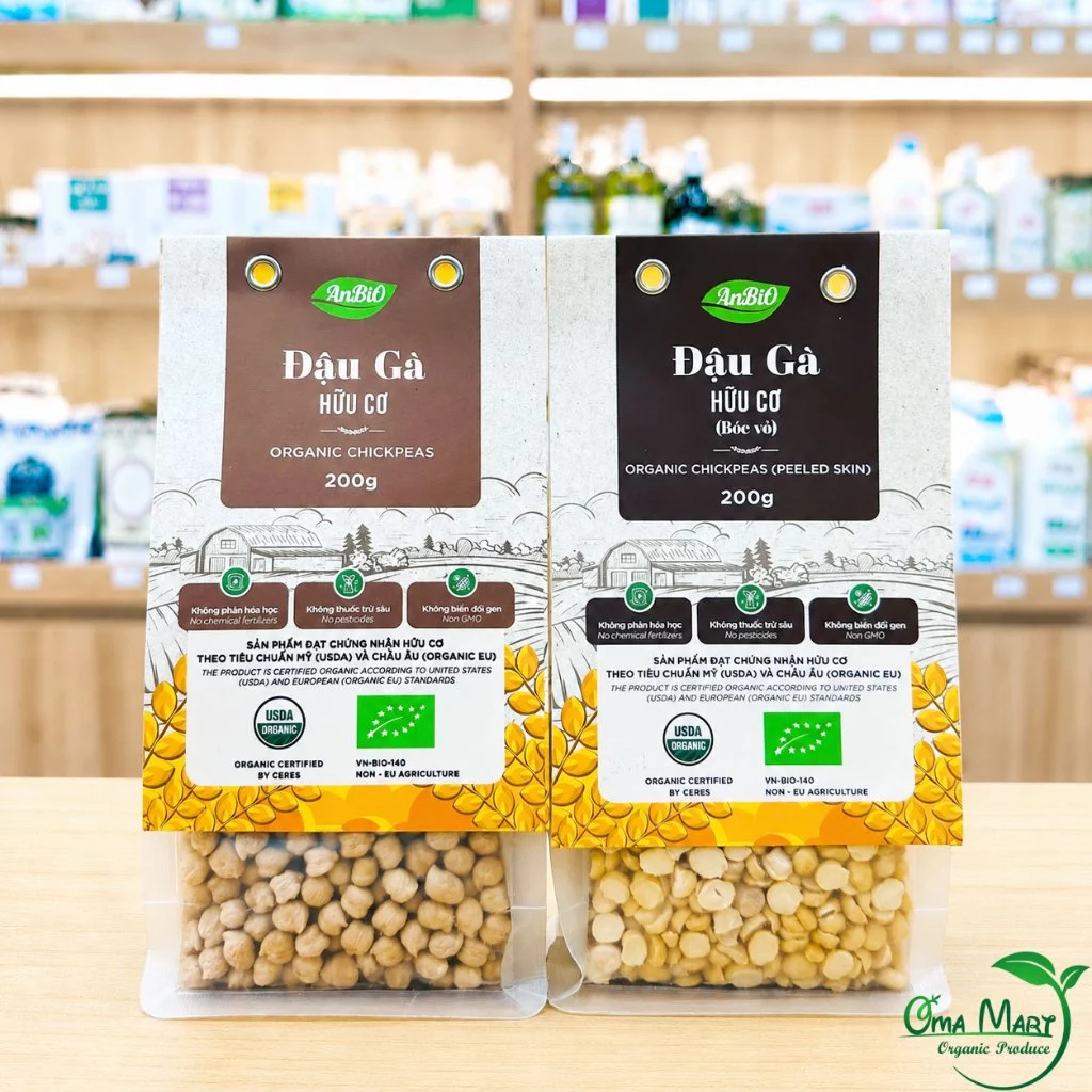 Đậu Gà Hữu Cơ ANBIO - Bé Ăn Dặm, Làm Đậu Hũ Non, Giàu Protein Và Chất Xơ