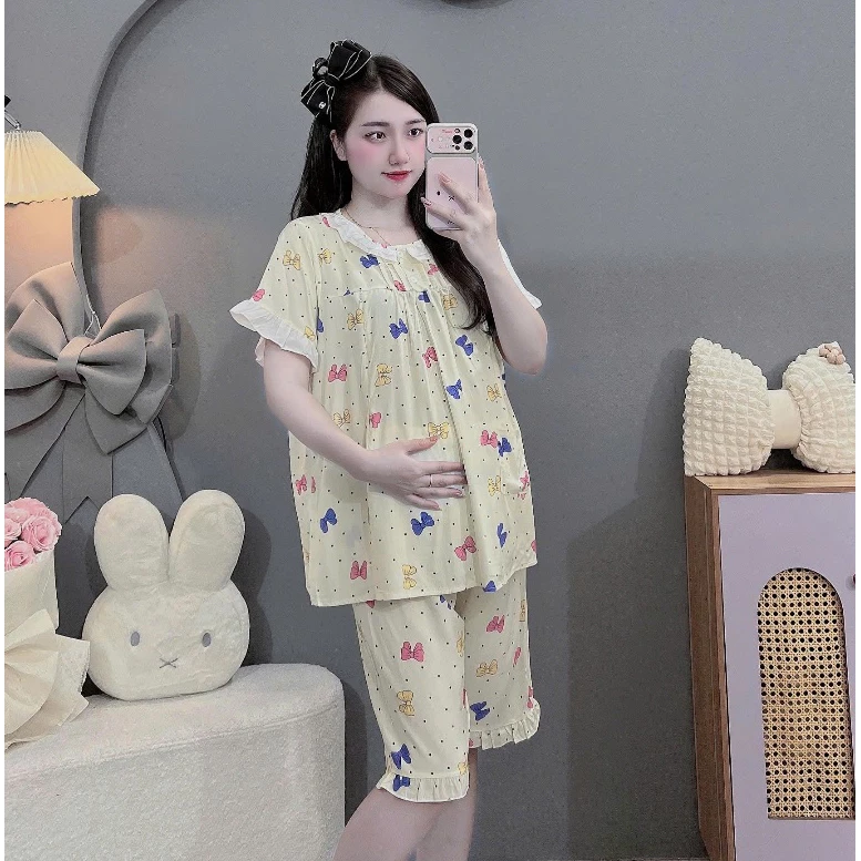 (Có size đến 100kg)Bộ đồ lanh bầu và sau sinh dáng lửng cực mát