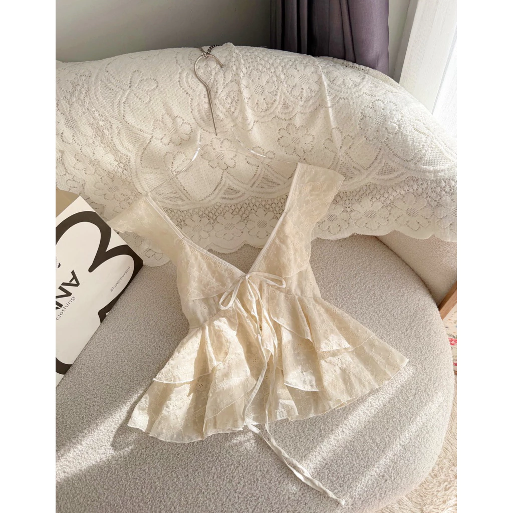 Áo Kiểu Nữ Voan Kem Anna - Haru Top