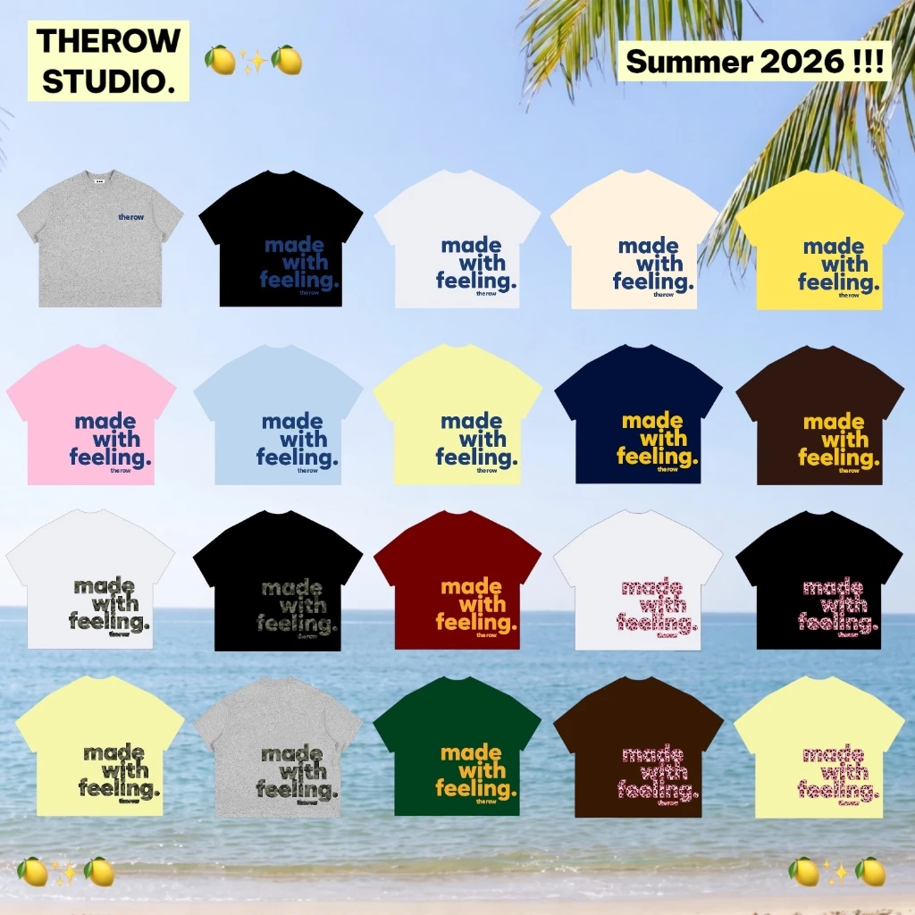 [ORDER Link1] TR5 THEROW Áo Thun Boxy Local Brand Tay Ngắn Cotton 250gsm " MADE WITH FEELING " Áo Phông Forrm Rộng Unise