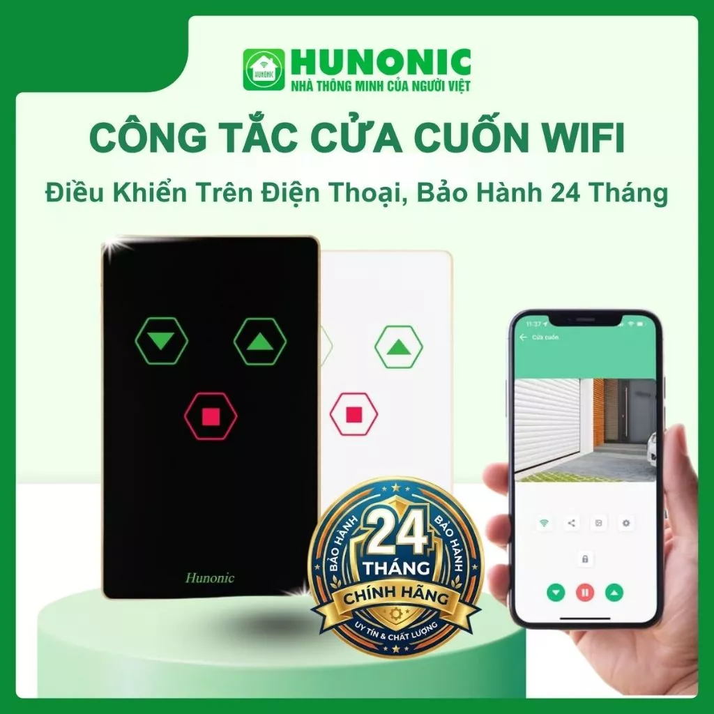 Công Tắc Cửa Cuốn Hunonic Door S Điều Khiển Cửa Cuốn Từ Xa Trên App Điện Thoại Bảo Hành 24 Tháng
