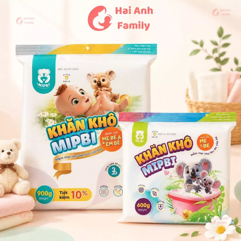 Khăn vải khô đa năng cao cấp Mipbi 900g