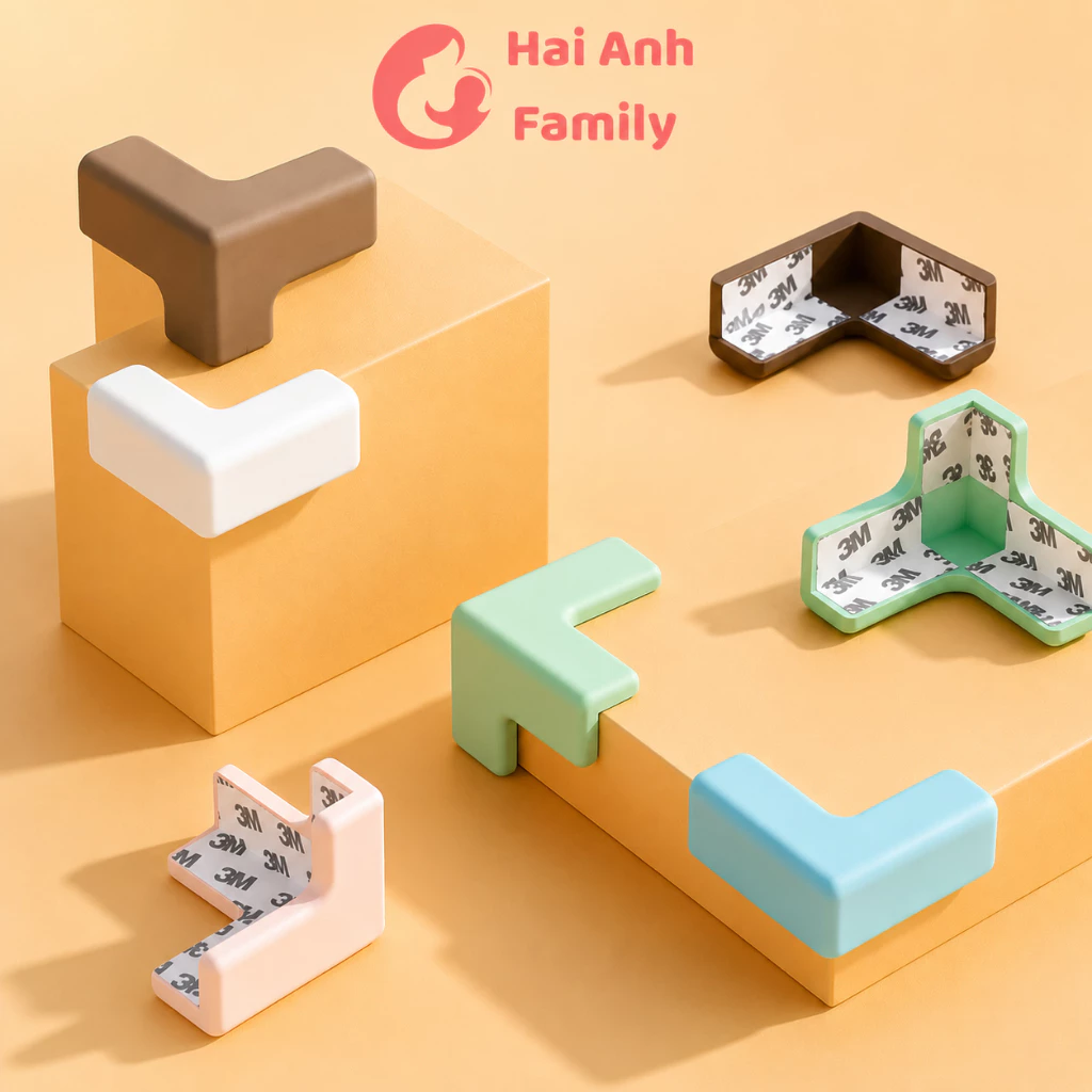 Chặn góc bàn, góc tủ, cạnh kính Silicon cao cấp an toàn cho bé